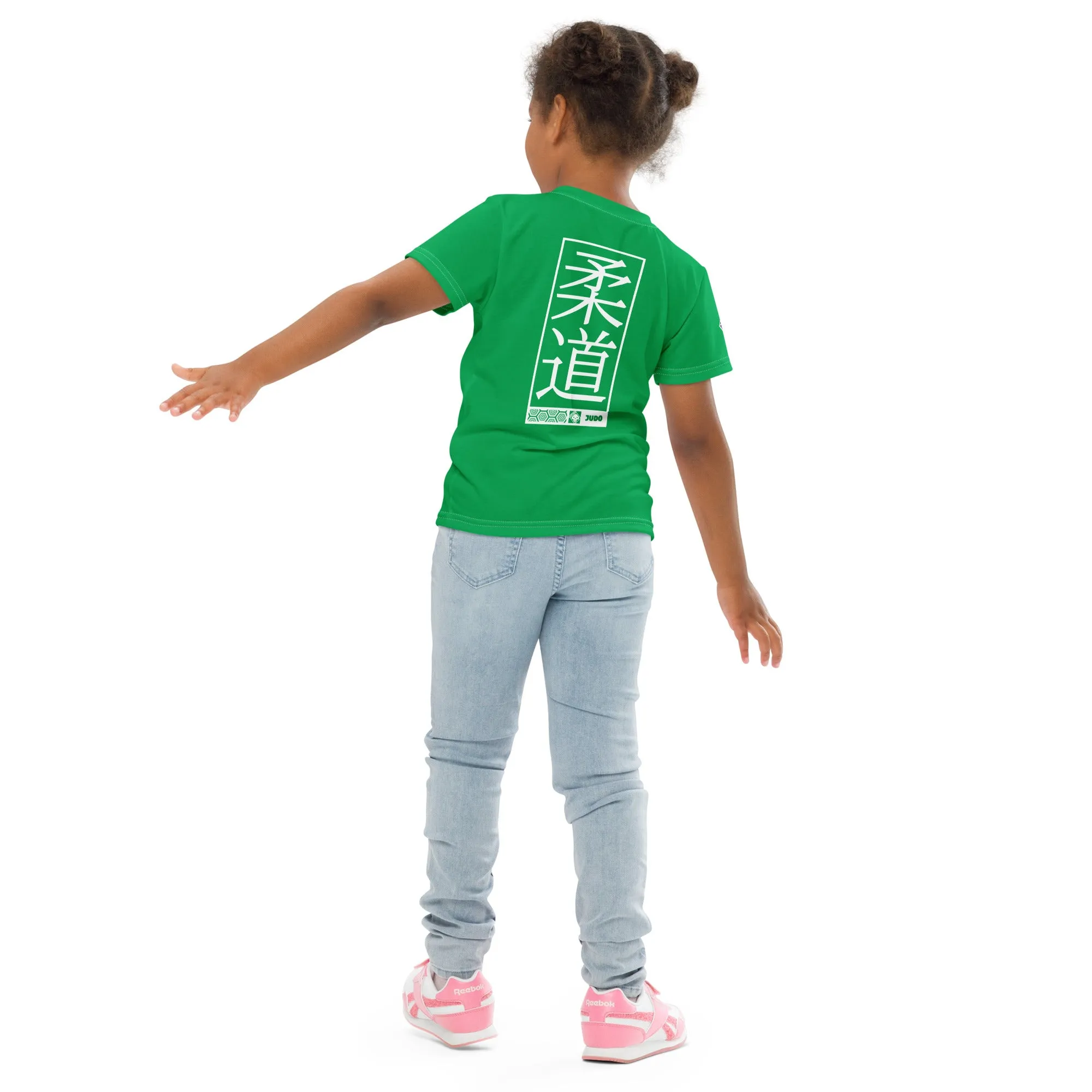 Sun-Safe Fun: Girl's Short Sleeve Judo Rash Guard - Jade