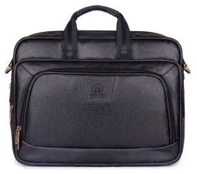 THE CLOWNFISH Bureaucrat Leatherette 15.6 Inches Laptop Bag (Jet Black)