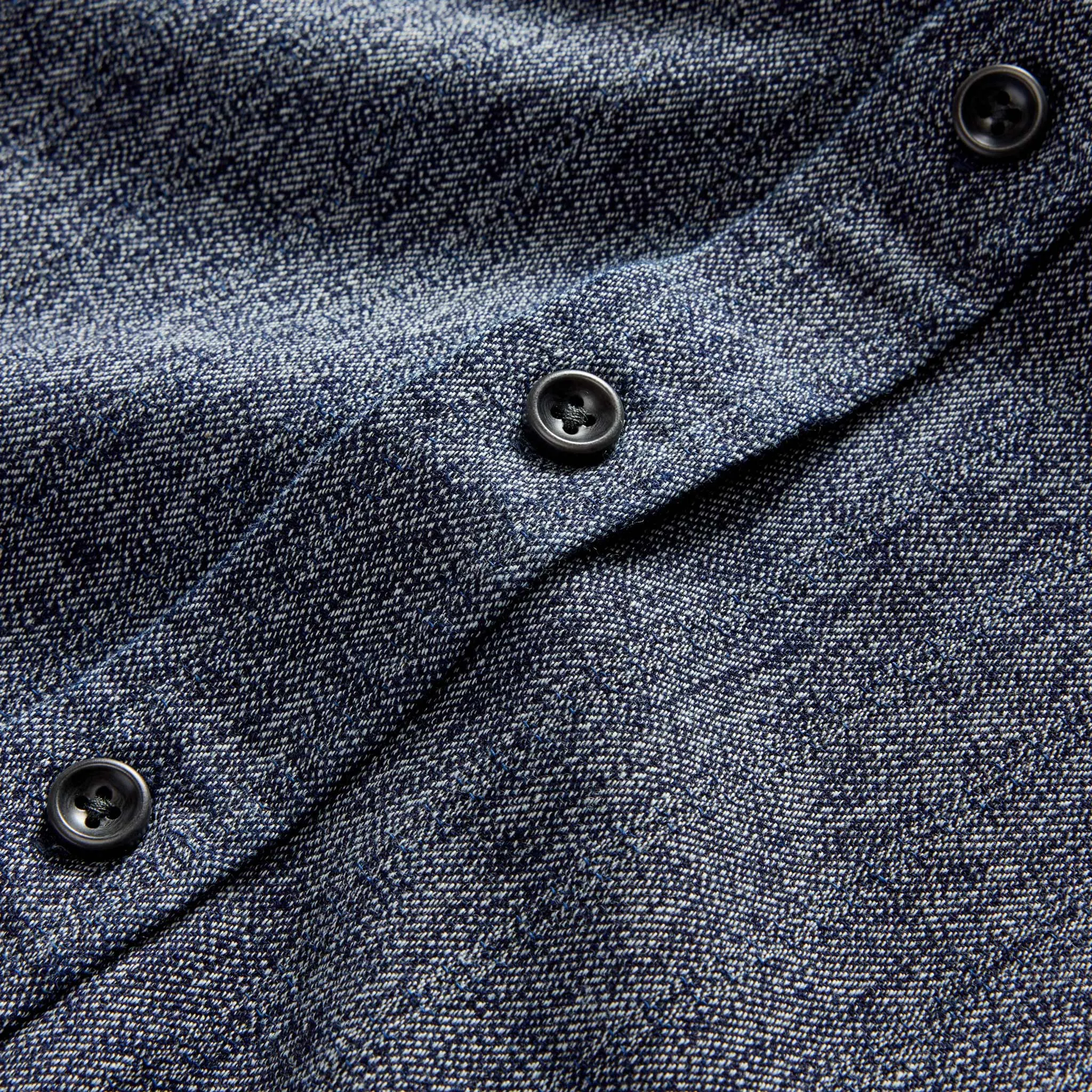 The Utility Shirt in Rinsed Indigo Herringbone