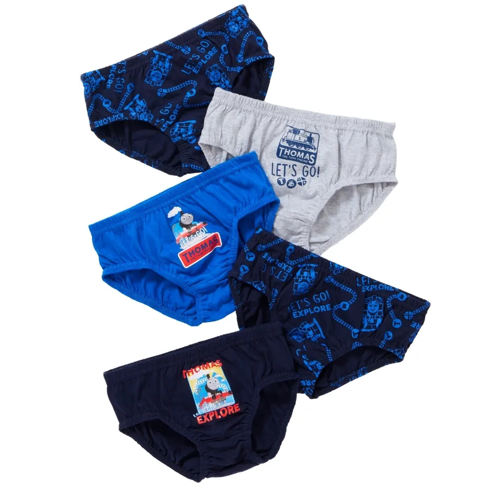 Thomas & Friends Boys Back To School 5 Pack Slip Briefs