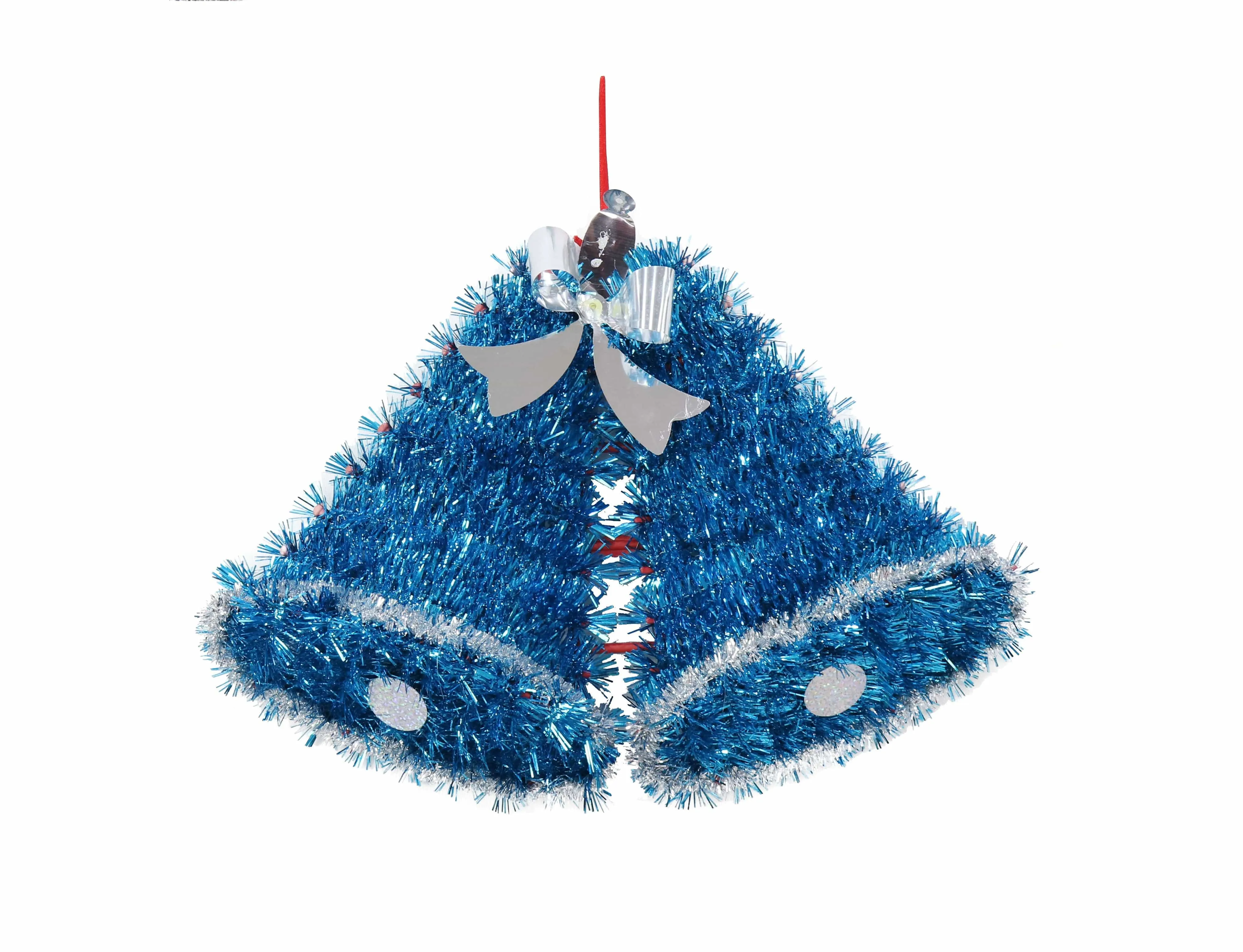 Tinsel Twin Bells Plaque Asst