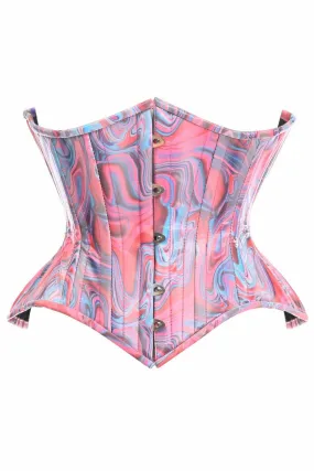 Top Drawer Retro Swirl Steel Boned Curvy Cut Underbust Cincher Corset