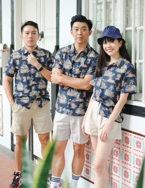 Tropical Tiger Shirt in Navy