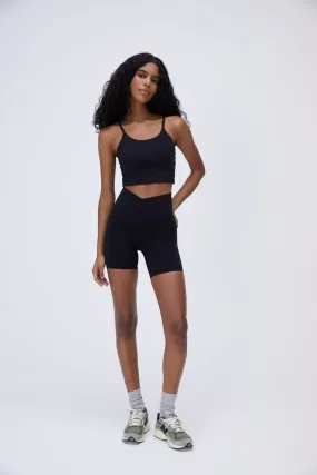 Ultimate Wrap Over Crop Shorts - Black