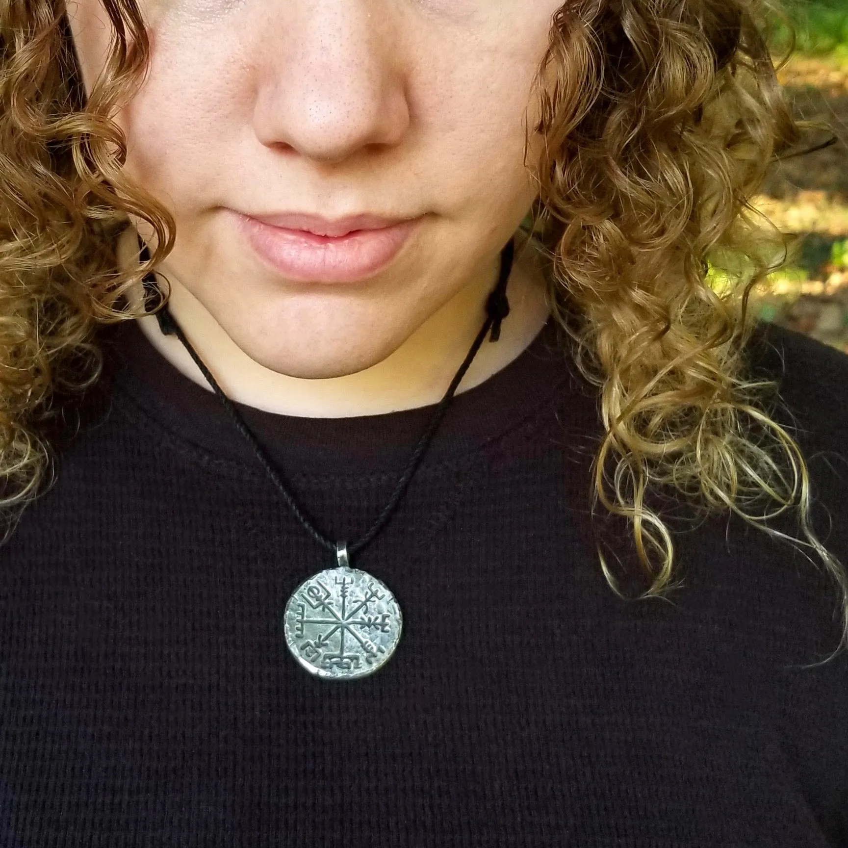 Vegvisir Aegishjalmur Double Sided Stave Necklace