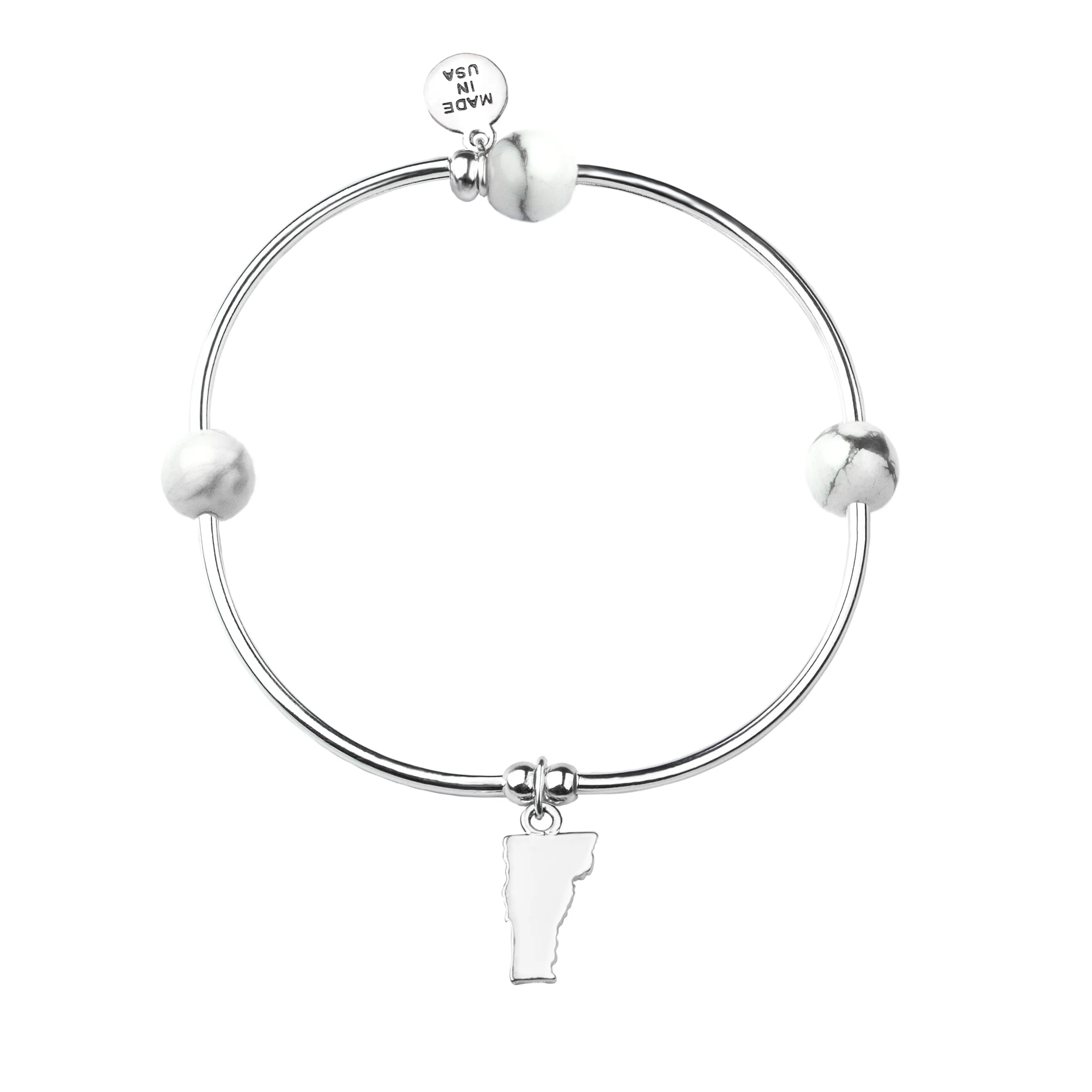 Vermont | Bangle Charm Bracelet | Howlite - Calmness