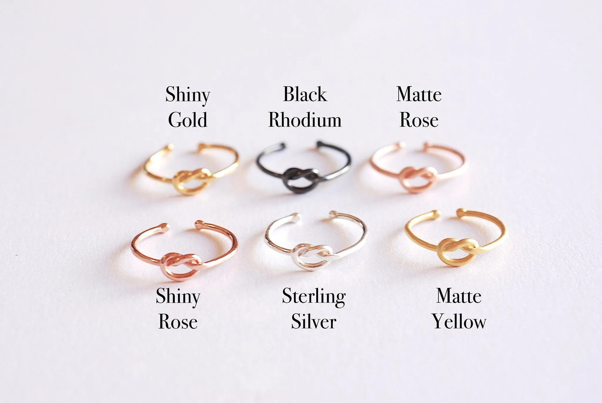 Wholesale Shiny Pink Rose Gold Love Knot Ring- Love Knot adjustable ring, Thin Love knot ring, bridesmaid Gift, Infinity Ring, Eternity Ring,Midi Ring