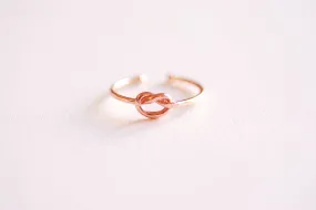 Wholesale Shiny Pink Rose Gold Love Knot Ring- Love Knot adjustable ring, Thin Love knot ring, bridesmaid Gift, Infinity Ring, Eternity Ring,Midi Ring