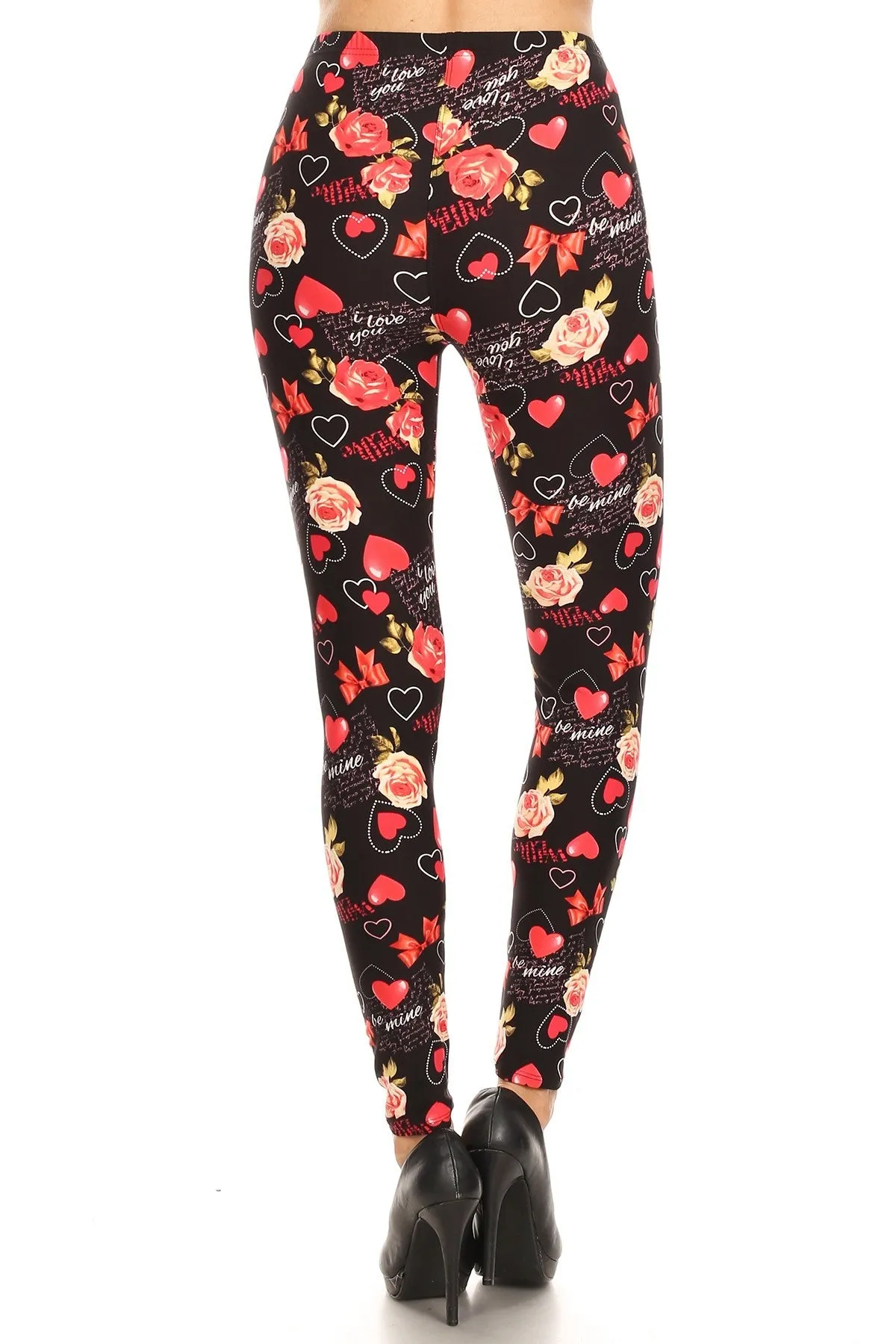 Women's 3X 5X Valentine Theme Pattern Printed Leggings