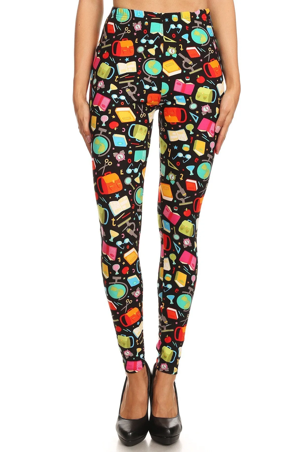 Women's Regular Back to School Pattern Printed Leggings