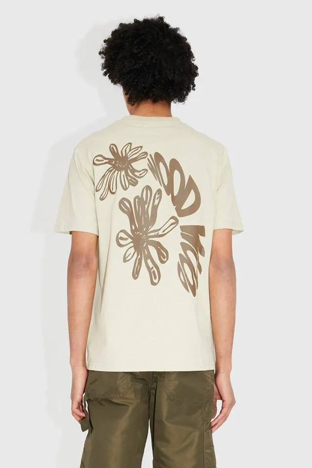 Wood Wood Bobby Flowers T-shirt Taupe beige