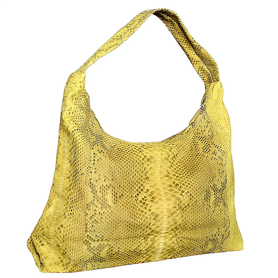 Yellow and Gray Stonewashed Jumbo Shoulder Bag