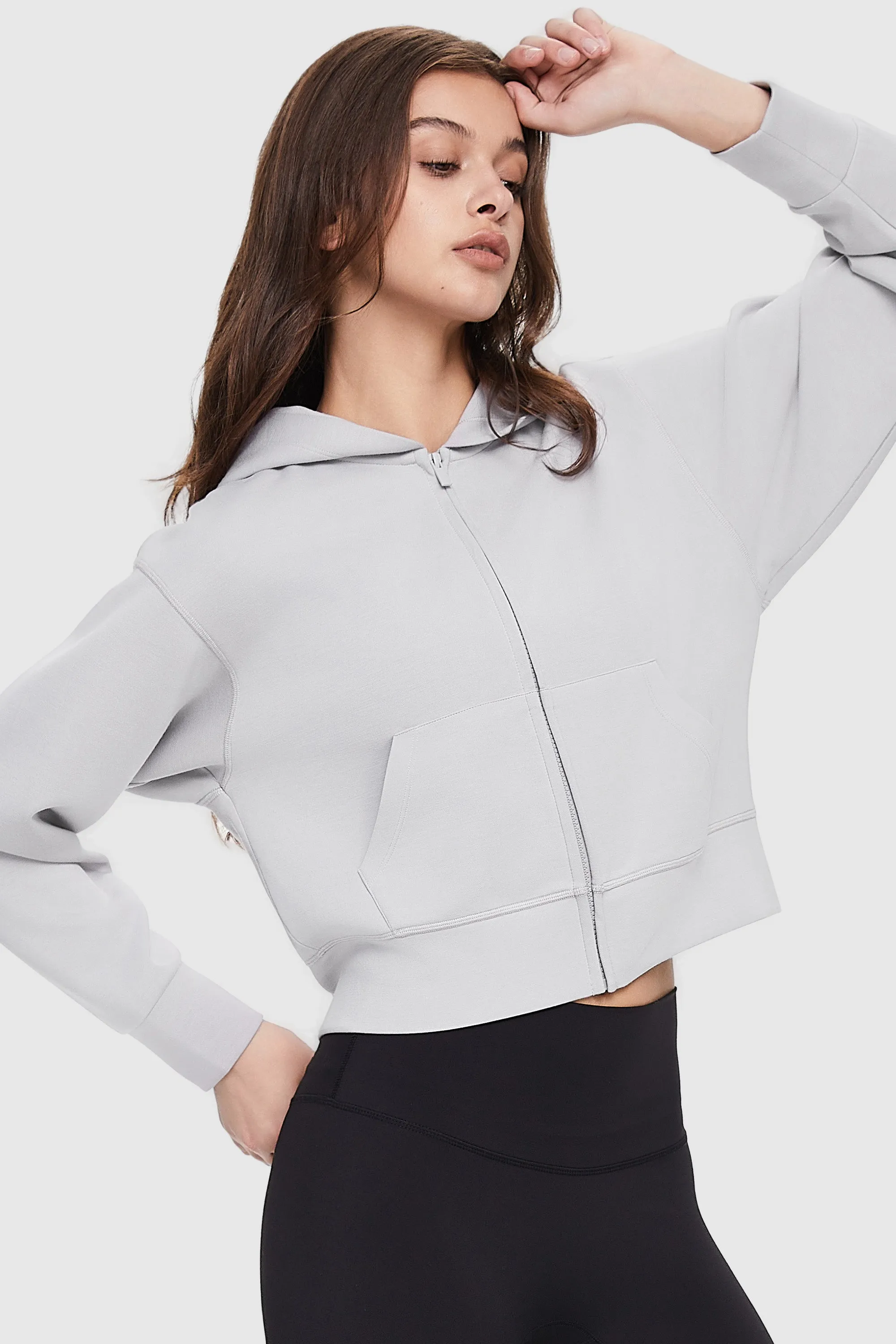 Zip-Up Cropped Hoodie